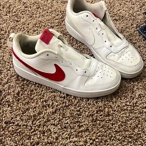 Nike White and Red Sneakers